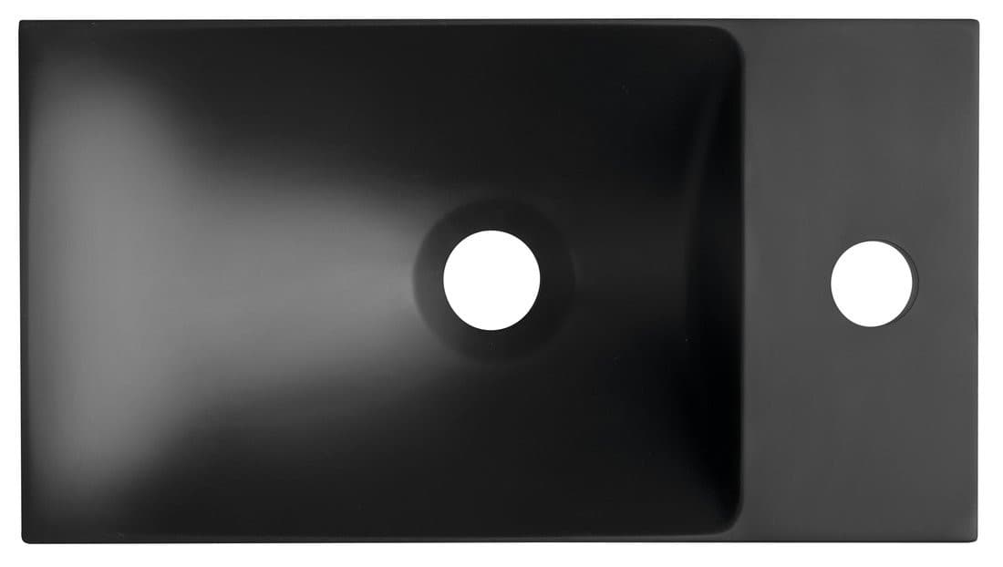 AGOS umywalka kompozytowa bez przelewu 40x22cm, lewa/prawa, czarny mat