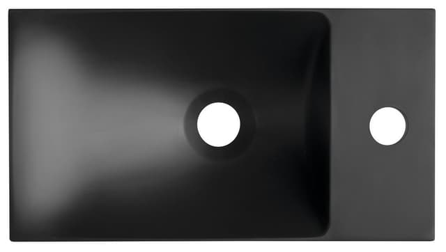 AGOS umywalka kompozytowa bez przelewu 40x22cm, lewa/prawa, czarny mat