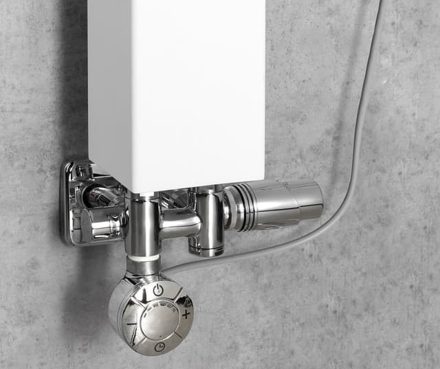 WICHER COMBI zestaw przyłączeniowy zespolony z termostatem, rozstaw 50mm, chrom