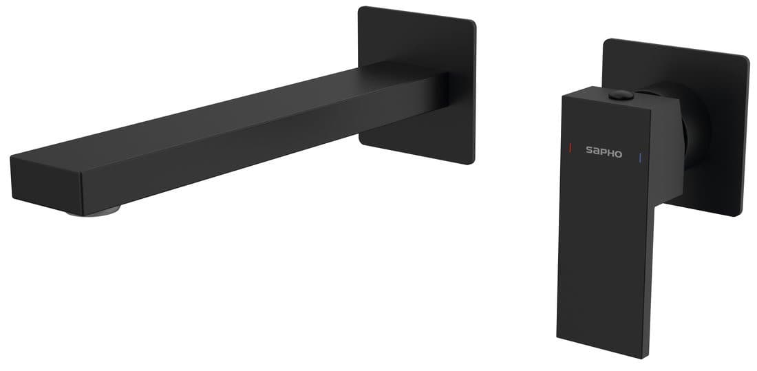 CUBEMIX bateria umywalkowa podtynkowa, dwuelementowa, czarny mat