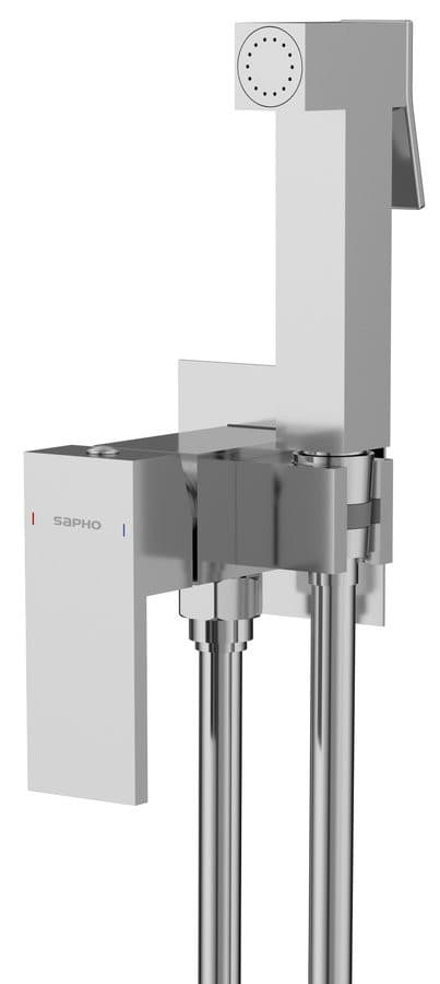 CUBEMIX bateria bidetowa podtynkowa ze słuchawką bidetową i wężem, chrom