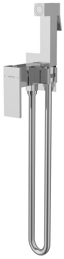 CUBEMIX bateria bidetowa podtynkowa ze słuchawką bidetową i wężem, chrom