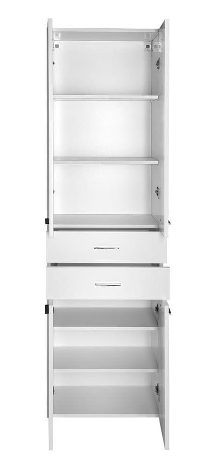 ZOJA/KERAMIA FRESH szafka wysoka, z szufladami 50x184x29cm, biała