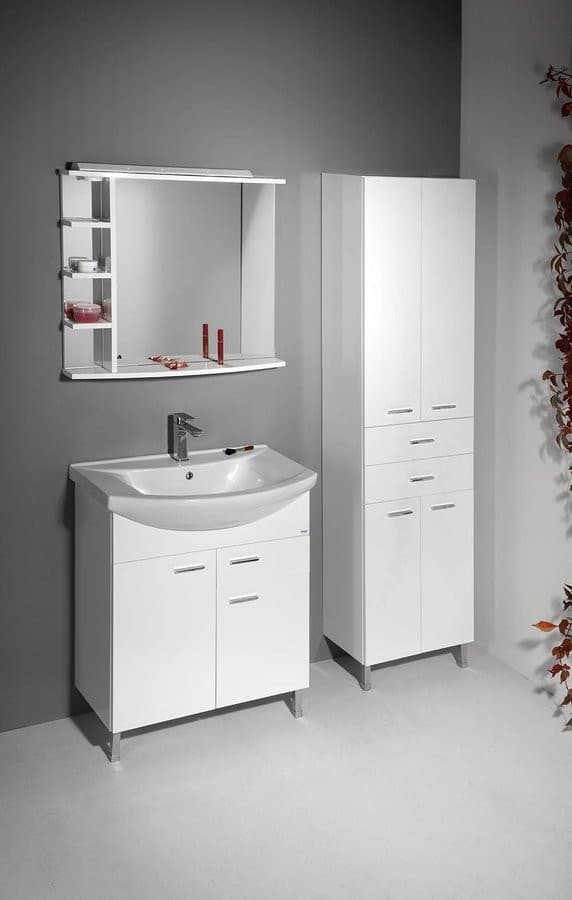 ZOJA/KERAMIA FRESH szafka wysoka, z szufladami 50x184x29cm, biała