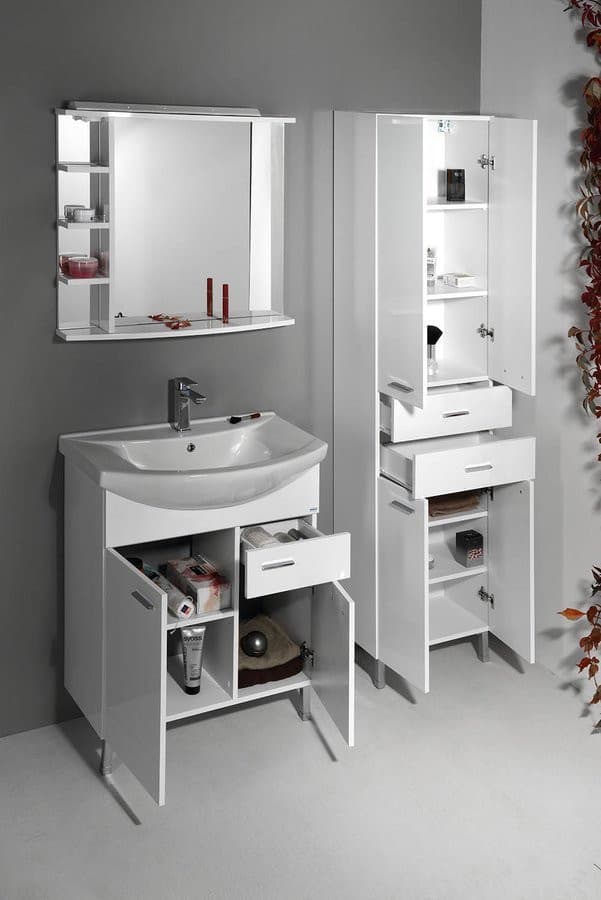 ZOJA/KERAMIA FRESH szafka wysoka, z szufladami 50x184x29cm, biała