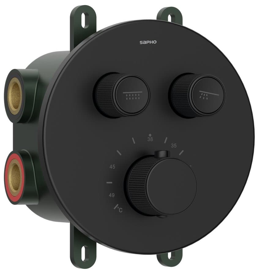 SMART SELECT bateria prysznicowa termostatyczna podtynkowa, box, 2 wyjścia, czarny mat