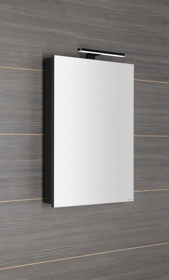 GRETA szafka z lustrem, oświetlenie LED, 50x70x14cm, czarny mat