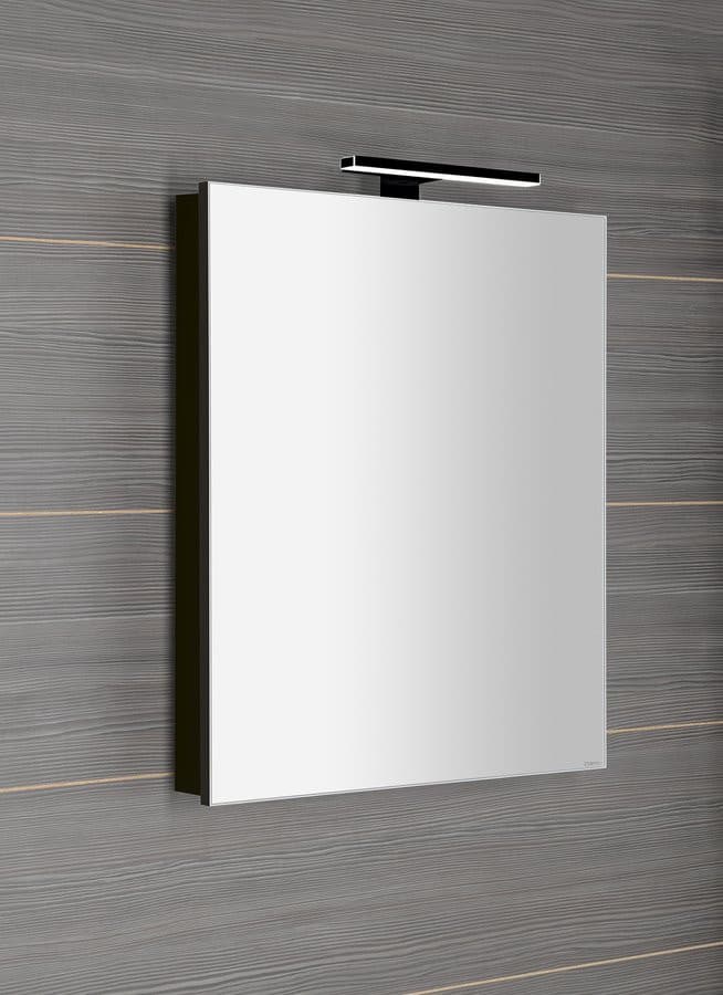 GRETA szafka z lustrem, oświetlenie LED, 60x70x14cm, czarny mat
