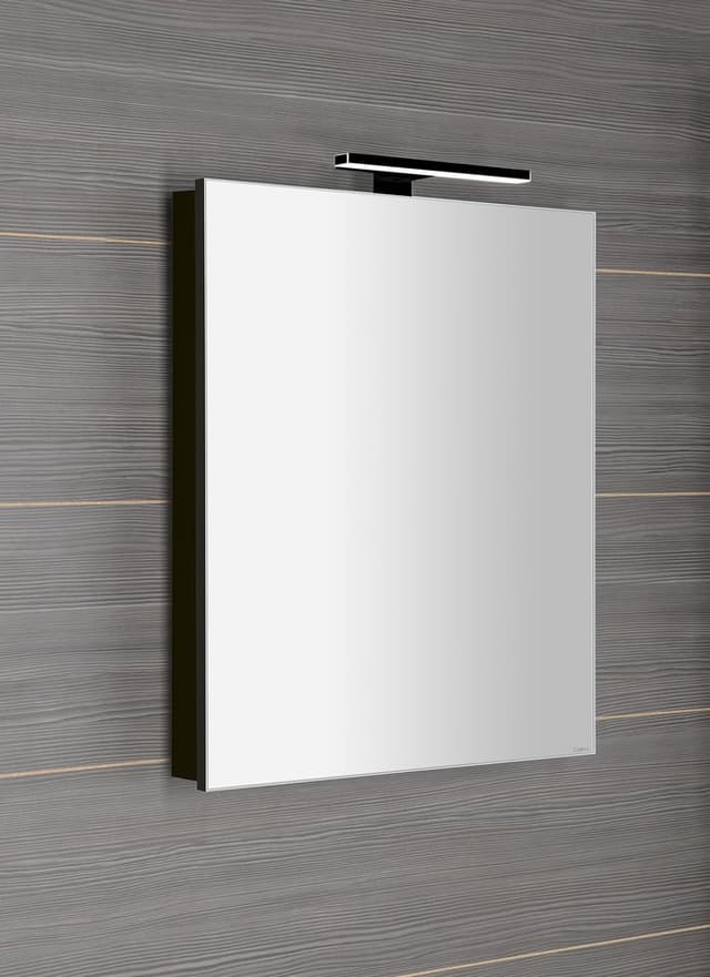 GRETA szafka z lustrem, oświetlenie LED, 60x70x14cm, czarny mat