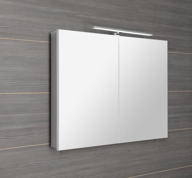 GRETA szafka z lustrem, oświetlenie LED, 101x70x14cm, biały mat