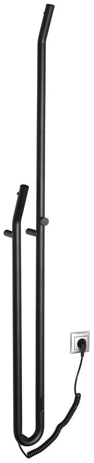 DUOPASSO elektryczna suszarka na ręczniki z wył. czasowym, 122x1700mm, 45 W, czarny mat