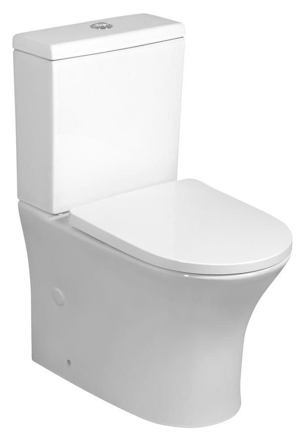 LEON misa do kompaktu WC, Rimless, 61,5x37cm, odpływ poziomy/pionowy, biały