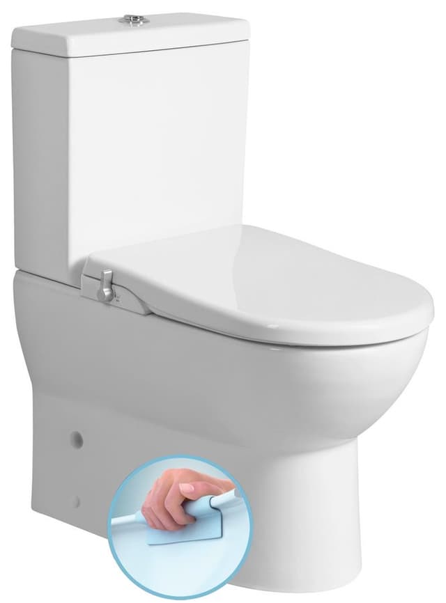 JALTA WC kompakt WC z deską bidetową Clean Star, Rimless, odpływ pionowy/poziomy, biały