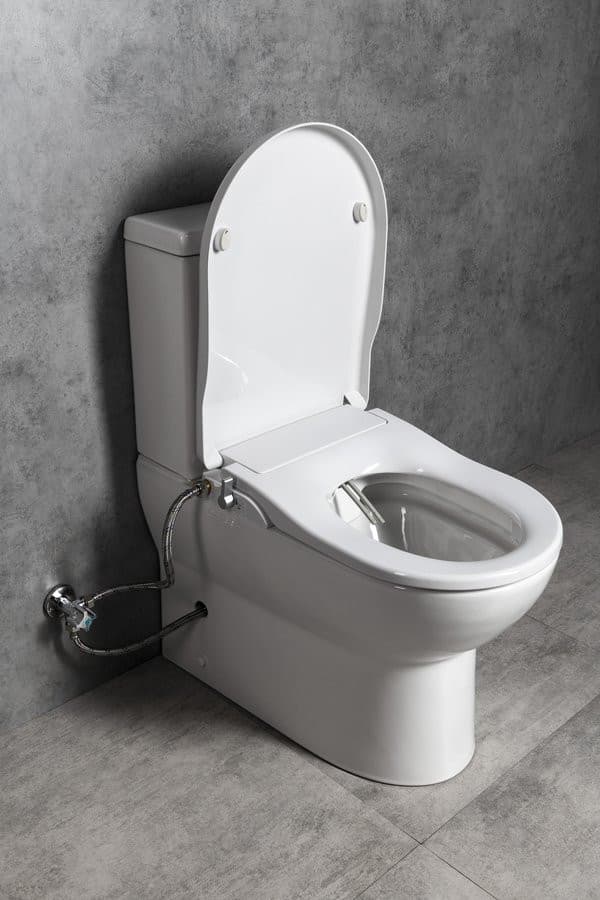 JALTA WC kompakt WC z deską bidetową Clean Star, Rimless, odpływ pionowy/poziomy, biały