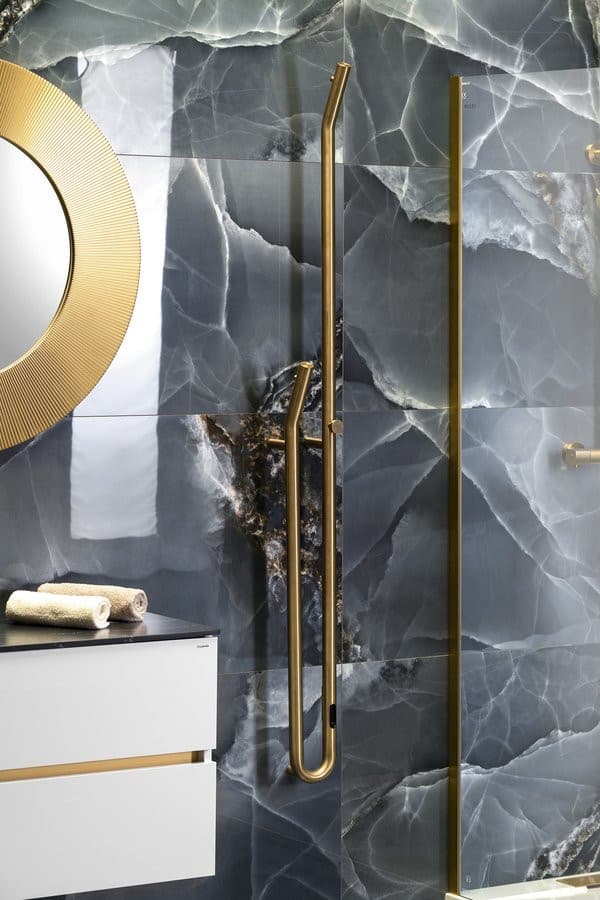 DUOPASSO elektryczna suszarka na ręczniki wył. czasowym, 122x1700mm, 45 W, złoty mat