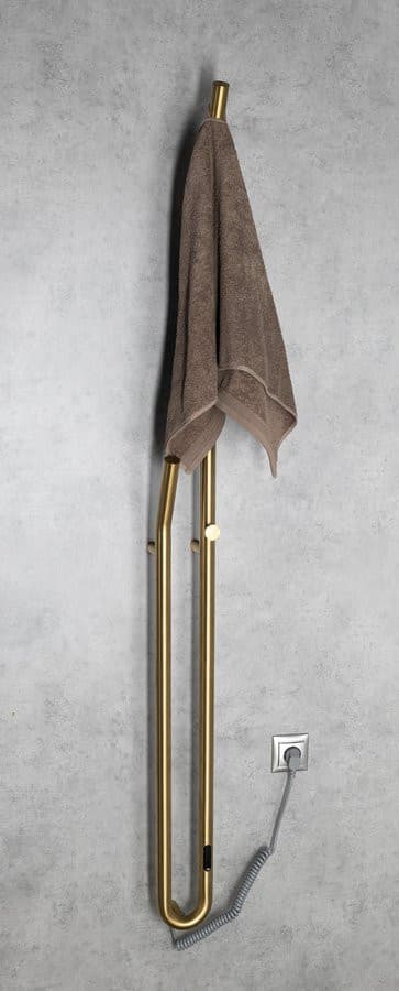 DUOPASSO elektryczna suszarka na ręczniki wył. czasowym, 122x1700mm, 45 W, złoty mat