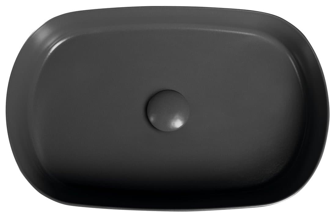 INFINITY OVAL umywalka ceramiczna nablatowa 55x36cm, antracyt