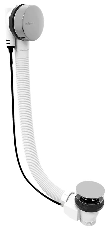 Zestaw odpływowy z korkiem automatycznym, długość 600mm, korek 72mm, chrom