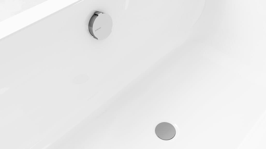 Zestaw odpływowy z napełnianiem, długość 600mm, korek automatyczny 72mm, chrom