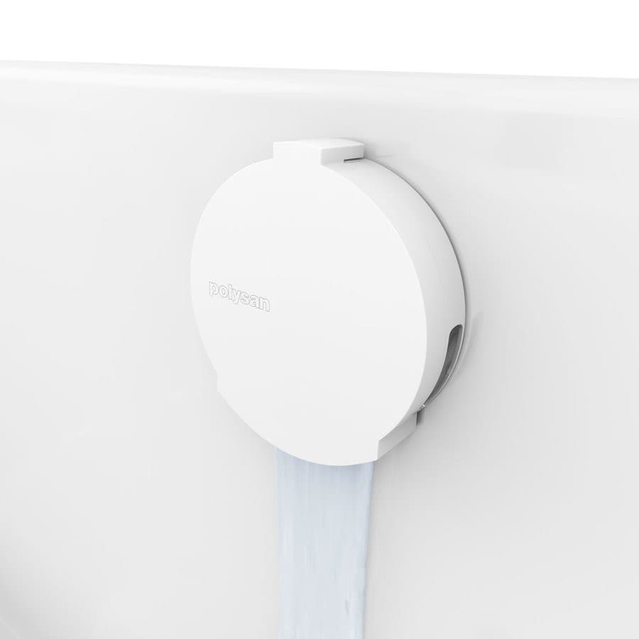 Zestaw odpływowy z napełnianiem, długość 800mm, korek automatyczny 72mm, biały