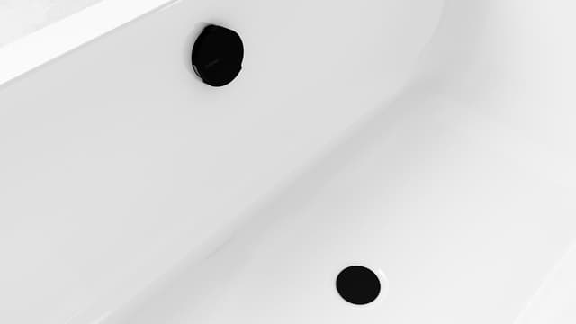 Zestaw odpływowy z napełnianiem, dł. 1200mm, korek automatyczny 72mm, czarny mat