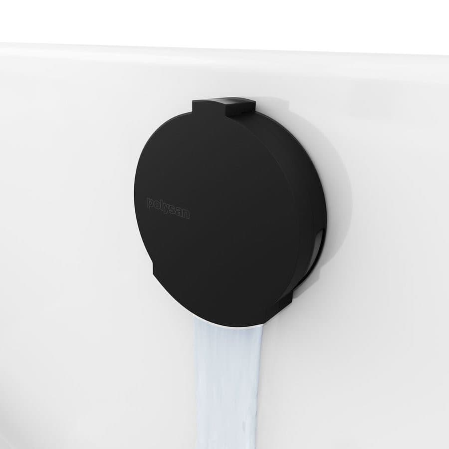 Zestaw odpływowy z napełnianiem, długość 1000mm, korek automatyczny 72mm, czarny mat