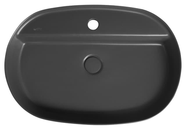 INFINITY OVAL umywalka ceramiczna nablatowa, 60x40cm, antracyt