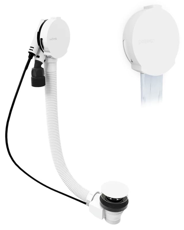 MARBLE zestaw odpływowy z napełnianiem, automatyczny, długość 800mm, biała