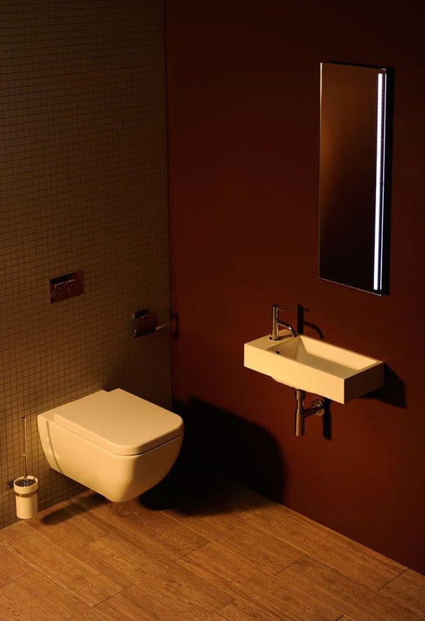 ARIANA umywalka kompozytowa 50x25cm, biała, bateria po lewej stronie