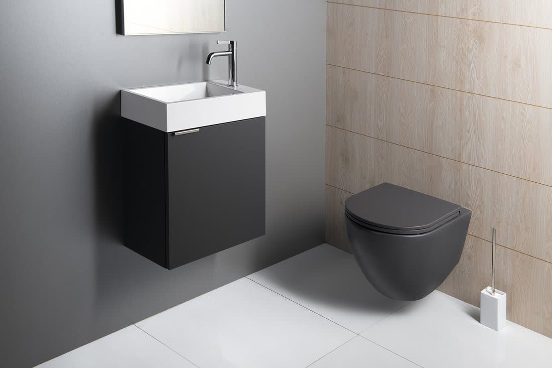 ARIANA umywalka kompozytowa 50x25cm, biała, bateria po prawej stronie