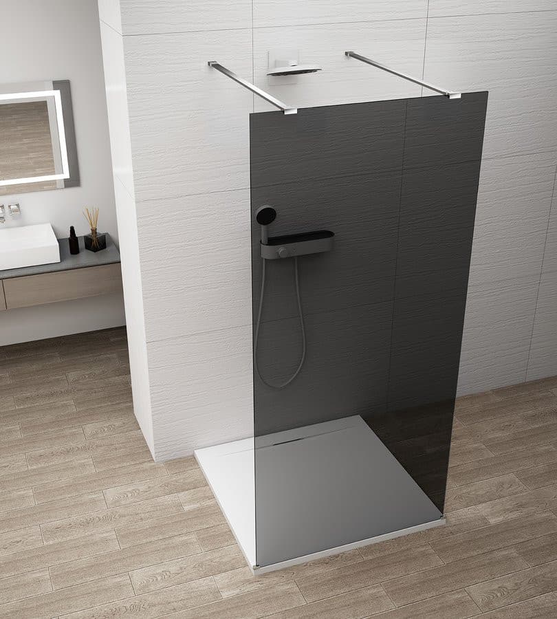 ESCA CHROME jednoczęściowa kabina przysznicowa Walk-In, szklo dymione, 1200 mm