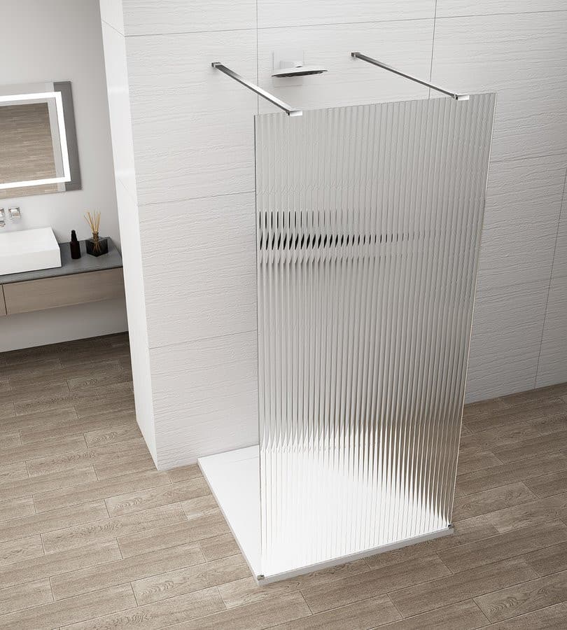 ESCA CHROME jednoczęściowa kabina przysznicowa Walk-In, szkło Flute, 1200 mm