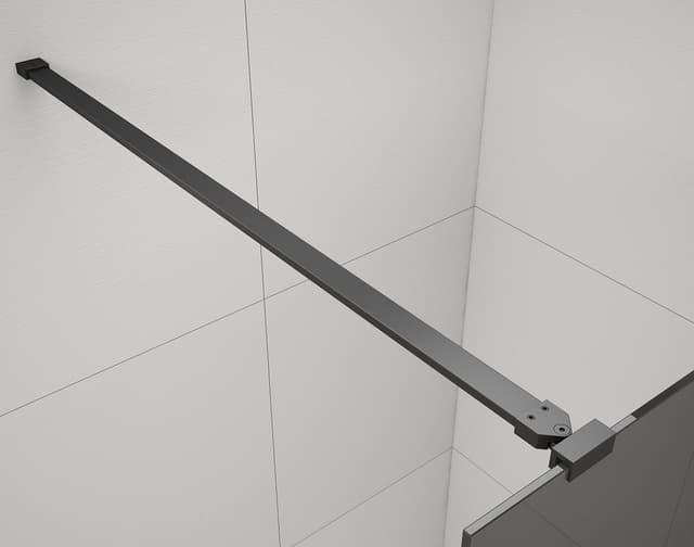 ESCA BLACK MATT jednoczęściowa kabina przysznicowa Walk-In, szkło Flute, 1400 mm