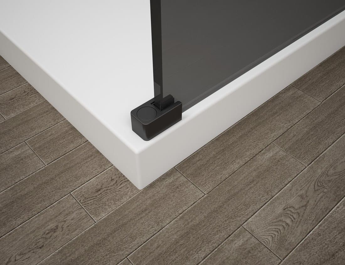 ESCA BLACK MATT jednoczęściowa kabina przysznicowa Walk-In, szkło Flute, 1500 mm