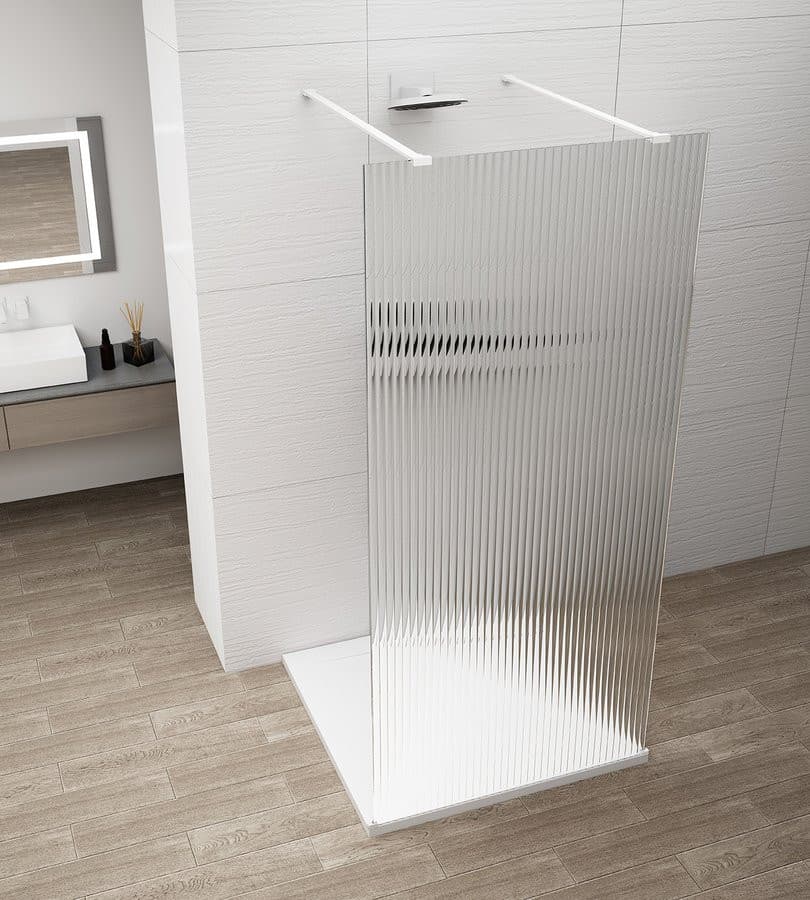 ESCA WHITE MATT jednoczęściowa kabina przysznicowa Walk-In, szkło Flute, 1000 mm