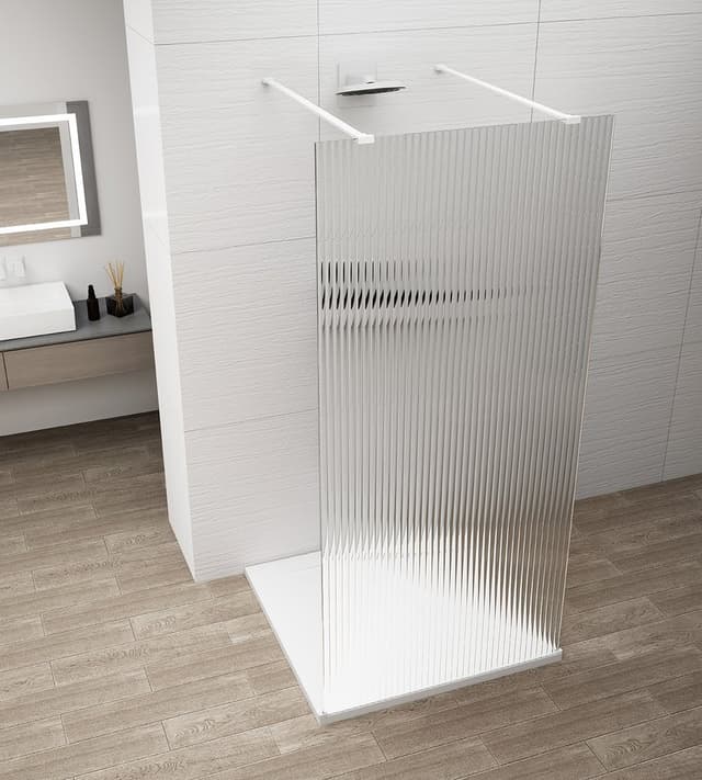 ESCA WHITE MATT jednoczęściowa kabina przysznicowa Walk-In, szkło Flute, 1200 mm