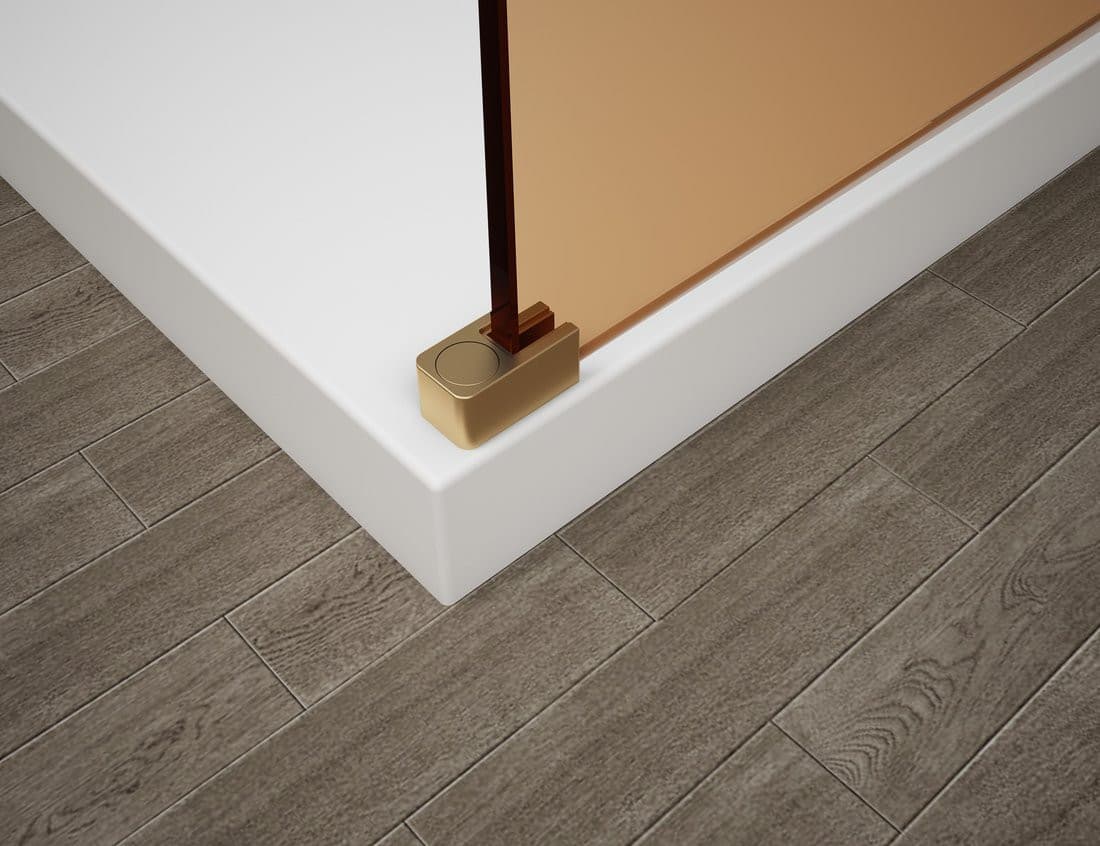 ESCA GOLD MATT jednoczęściowa kabina przysznicowa Walk-In, szklo dymione, 1100 mm