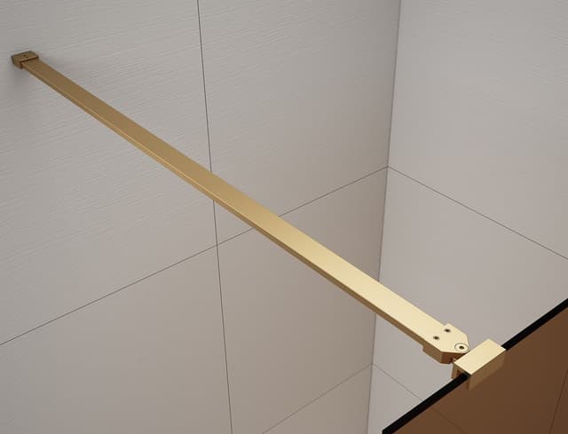 ESCA GOLD MATT jednoczęściowa kabina przysznicowa Walk-In, szkło Flute, 1200 mm