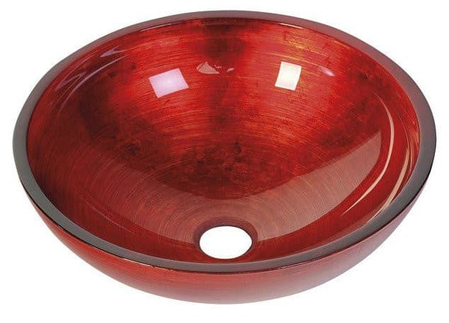 MURANO ROSSO IMPERO umywalka szklana nablatowa, średnica 40cm, czerwona