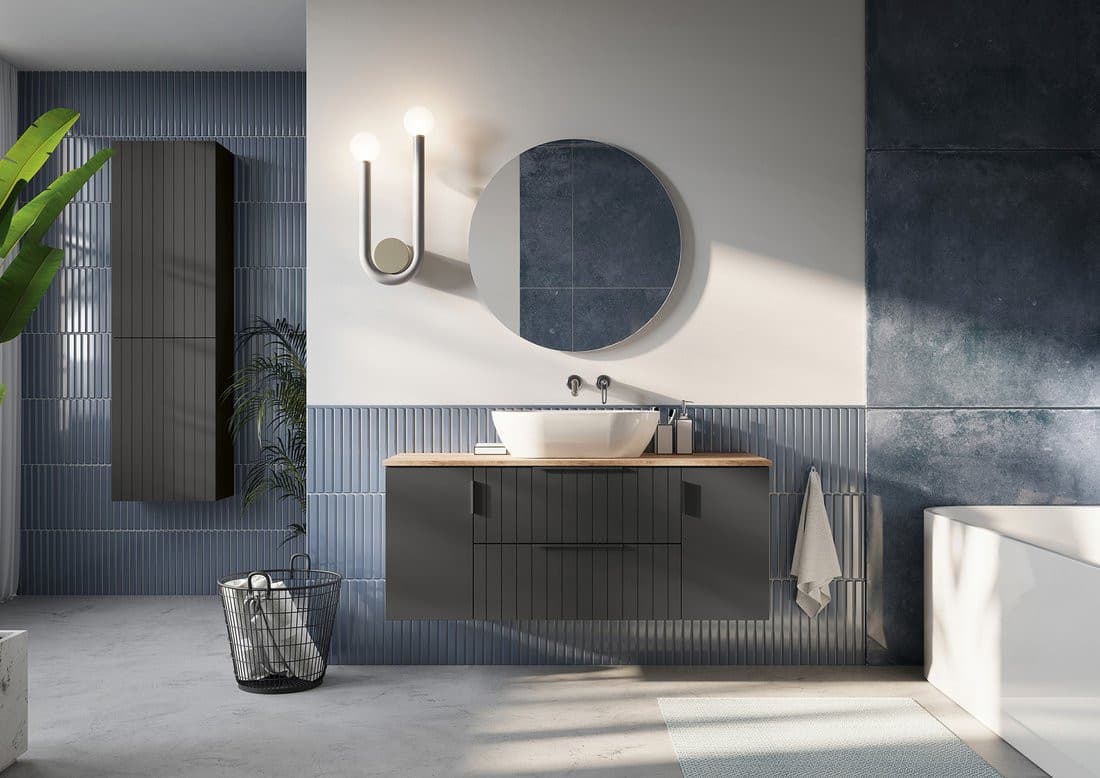 ESPACE słupek wysoki 35x172x32cm, 2 drzwiczki, lewy/prawy, carina strip