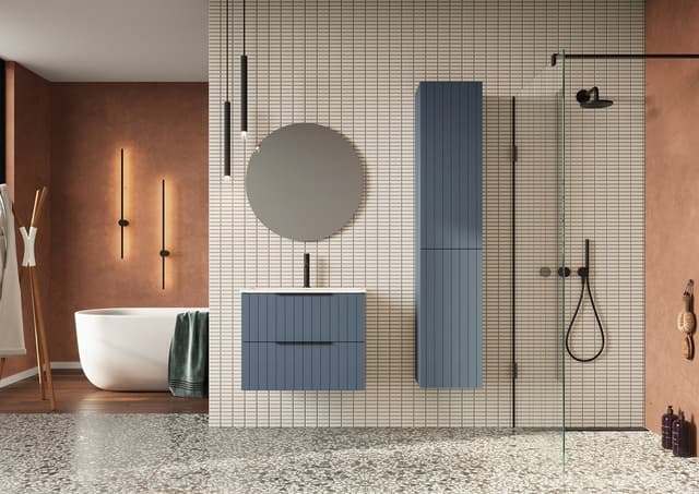 ESPACE słupek wysoki 35x172x32cm, 2 drzwiczki, lewy/prawy, siena strip