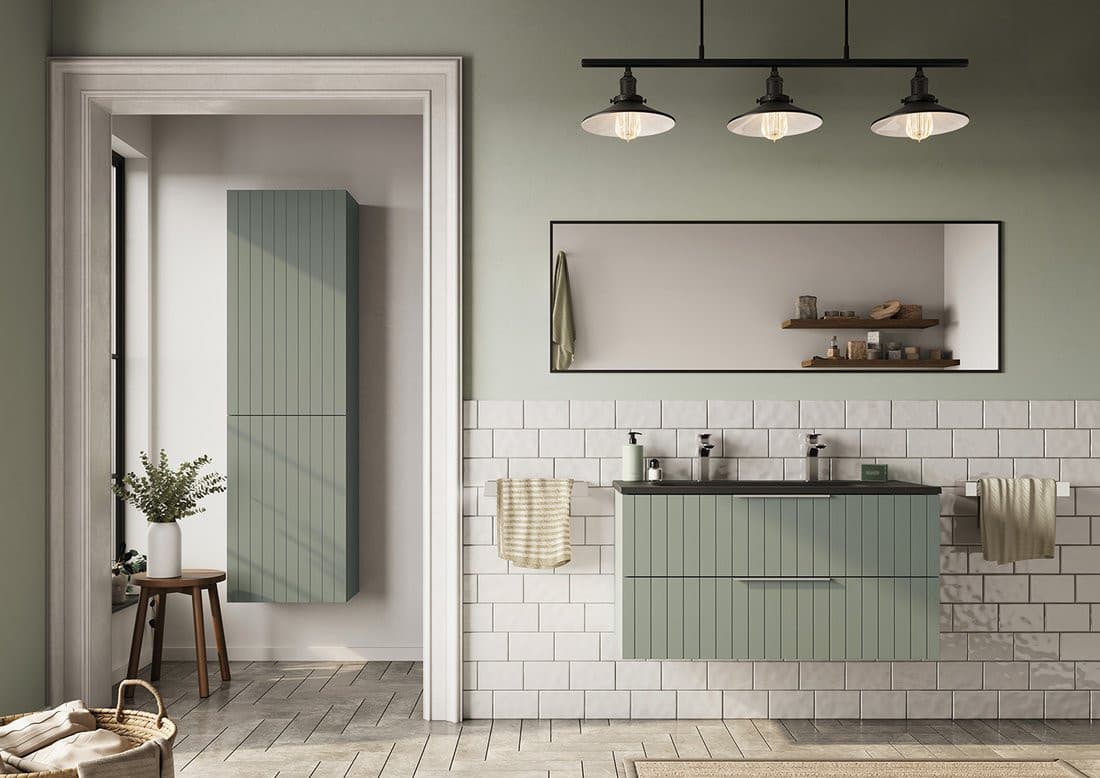 ESPACE słupek wysoki 35x172x32cm, 2 drzwiczki, lewy/prawy, verde strip