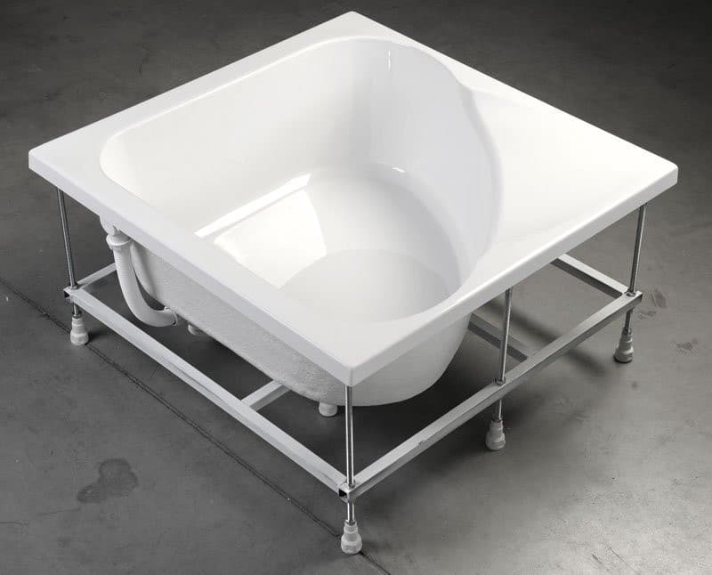 CARMEN brodzik prysznicowy głęboki ze stelażem 90x90x30cm, biały