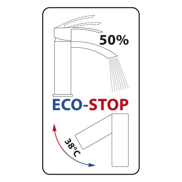 AQUALINE 35 bateria umywalkowa z obrotową wylewką, z ECO głowica, chrom