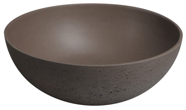 FORMIGO umywalka betonowa nablatowa, średnica 39cm, ciemny brąz