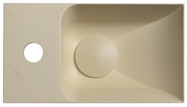 PICCOLINO umywalka betonowa, 30,8x17cm, bateria z lewej strony, żółty