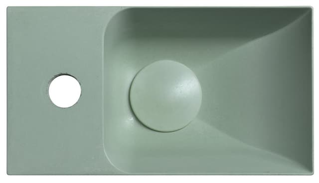 PICCOLINO umywalka betonowa, 30,8x17cm, bateria z lewej strony, zielony