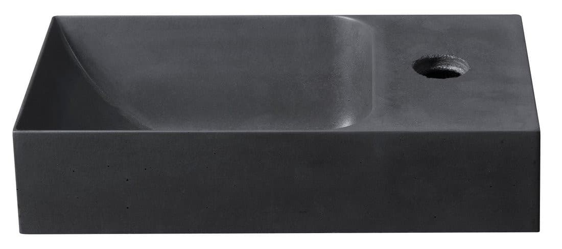 PICCOLINO umywalka betonowa, 30,8x17cm, bateria z prawej strony, antracyt