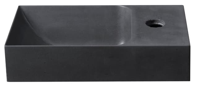 PICCOLINO umywalka betonowa, 30,8x17cm, bateria z prawej strony, antracyt