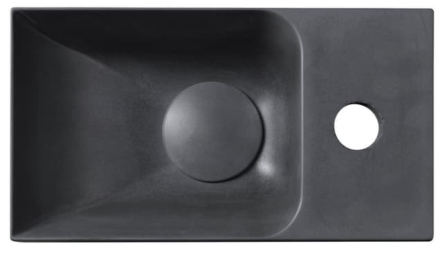 PICCOLINO umywalka betonowa, 30,8x17cm, bateria z prawej strony, antracyt